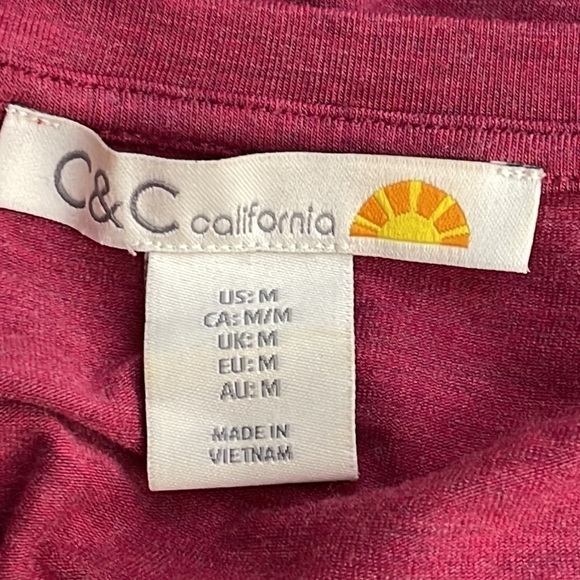 C & C California Tee Shirt Dress Short Sleeves with Chest Pocket Size Medium - Picture 6 of 9